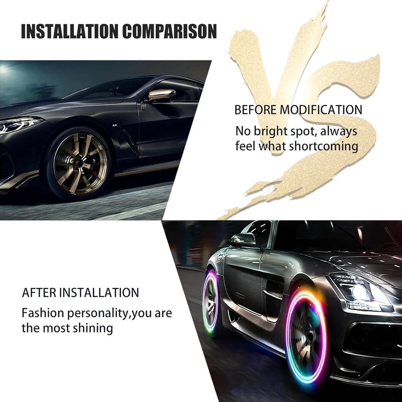 MLY 6PCS LED Tire Valve Caps, Waterproof Wheel Tire Valve Light, Wheel Rim Accent Lighting with Night Safety Mode & Style-Enhancing Glow Technology, Universal for Car Motorcycle Bike (Multicolored) - Image 4